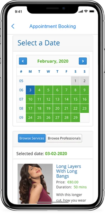 Appointment Booking app screen