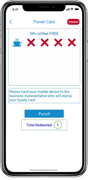 Punch Card app screen
