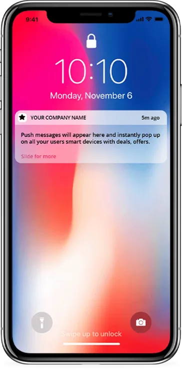 Push Notifications app screen