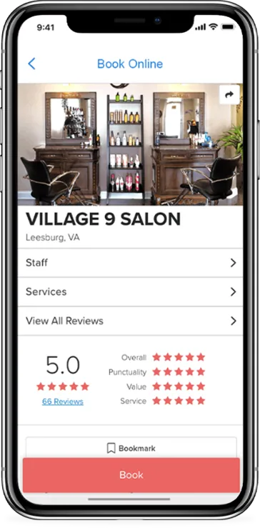 Website app screen